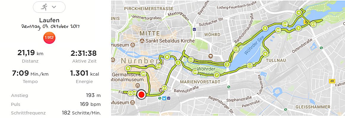 Halbmarathon beim 21. Nürnberger Stadtlauf